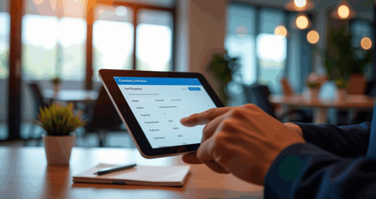 Wyszukiwarka firm po NIP: Skuteczna weryfikacja kontrahenta i danych online 1 Osoba korzystająca z laptopa do wyszukiwania danych firmy po numerze NIP, weryfikacja kontrahentów online.