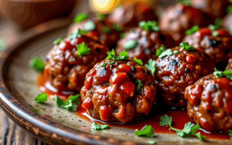 Köfte Przepis Tureckie: Jak Zrobić Autentyczne Tureckie Klopsiki Krok po Kroku 2 Talerz z soczystymi tureckimi klopsikami Köfte, udekorowany świeżymi ziołami i przyprawami.