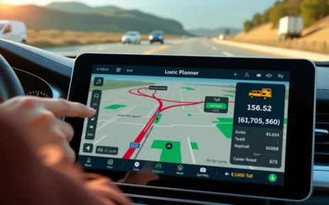 Ekran komputera z interfejsem kalkulatora opłat autostrady A4, pokazujący precyzyjne obliczenia kosztu przejazdu.