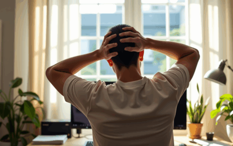 Kobieta wykonująca delikatne ćwiczenia rozciągające plecy, aby złagodzić napięcie i ból.