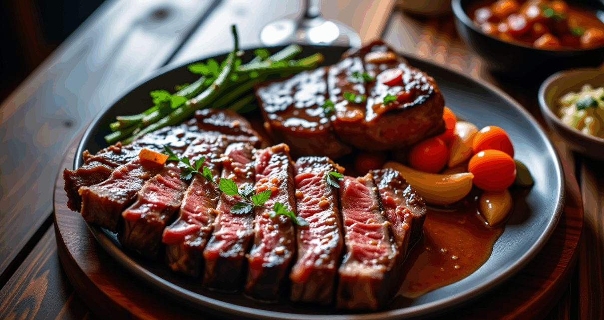 Różnorodne dania z wołowiny, takie jak steki i gulasze, prezentują inspirujące przepisy na dania z wołowiną.