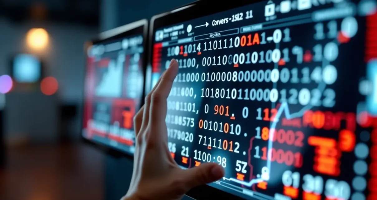 Interfejs cyfrowego kalkulatora binarnego online do przeliczania liczb dziesiętnych na dwójkowe oraz wykonywania obliczeń dwójkowych.