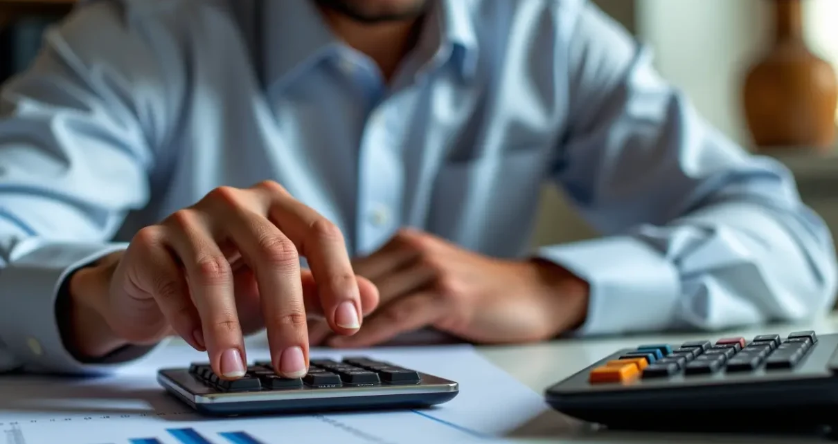 Cyfrowy kalkulator premii uznaniowej wyświetlający kwoty brutto i netto do szybkiego obliczania.