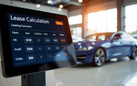 Kalkulator Leasingu Samochodu: Oblicz Ratę, Poznaj Koszty i Znajdź Najlepszą Ofertę 2 Kalkulator leasingu samochodu na ekranie komputera, pokazujący opcje finansowania i symulacje rat.