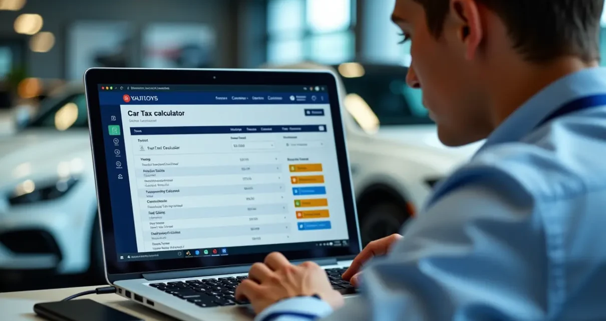 Użyteczny kalkulator podatku od zakupu samochodu spalinowego online, pokazujący szybkie obliczenia PCC.