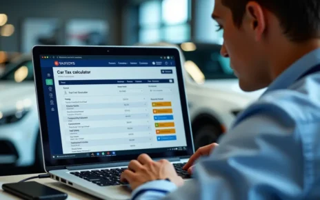 Użyteczny kalkulator podatku od zakupu samochodu spalinowego online, pokazujący szybkie obliczenia PCC.