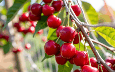 Zwalczanie Nasionnic Trześniówki: Kompleksowy Przewodnik Ochrony Czereśni 1 Dojrzałe czereśnie na drzewie objęte ochroną przed szkodnikami, takimi jak nasionnica trześniówka.