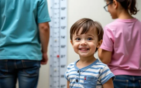 Kalkulator Centyli dla Dzieci Online: Wzrost i Waga Dziecka 3 Rodzice monitorujący rozwój dziecka za pomocą kalkulatora centyli dla dzieci online, pokazujący wzrost i wagę.