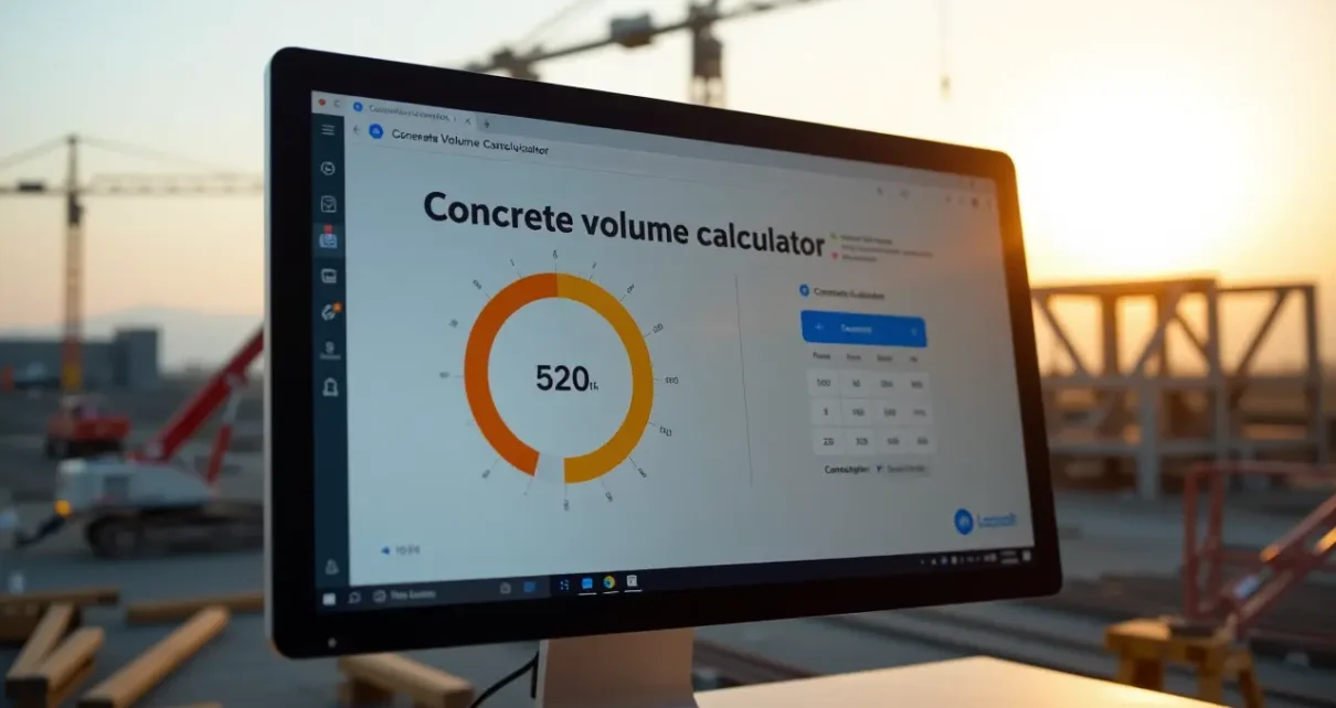 Kalkulator Objętości Betonu Online – Precyzyjne Obliczenia w m³ 1 Użyteczny kalkulator objętości betonu online wyświetlający precyzyjne wyniki w metrach sześciennych dla projektu.