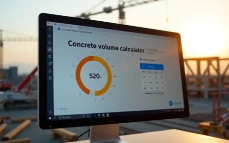 Kalkulator Objętości Betonu Online – Precyzyjne Obliczenia w m³ 4 Użyteczny kalkulator objętości betonu online wyświetlający precyzyjne wyniki w metrach sześciennych dla projektu.