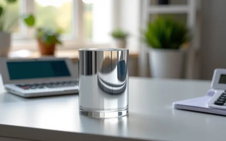 Interfejs kalkulatora objętości walca prezentujący pola do wprowadzania danych i wynik obliczeń.