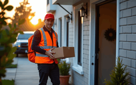 DPD godziny dostaw: Do której dostarcza kurier DPD i jak zaplanować odbiór? 3 Kurier DPD trzymający paczkę, symbolizujący terminowe dostawy i planowanie przesyłek.