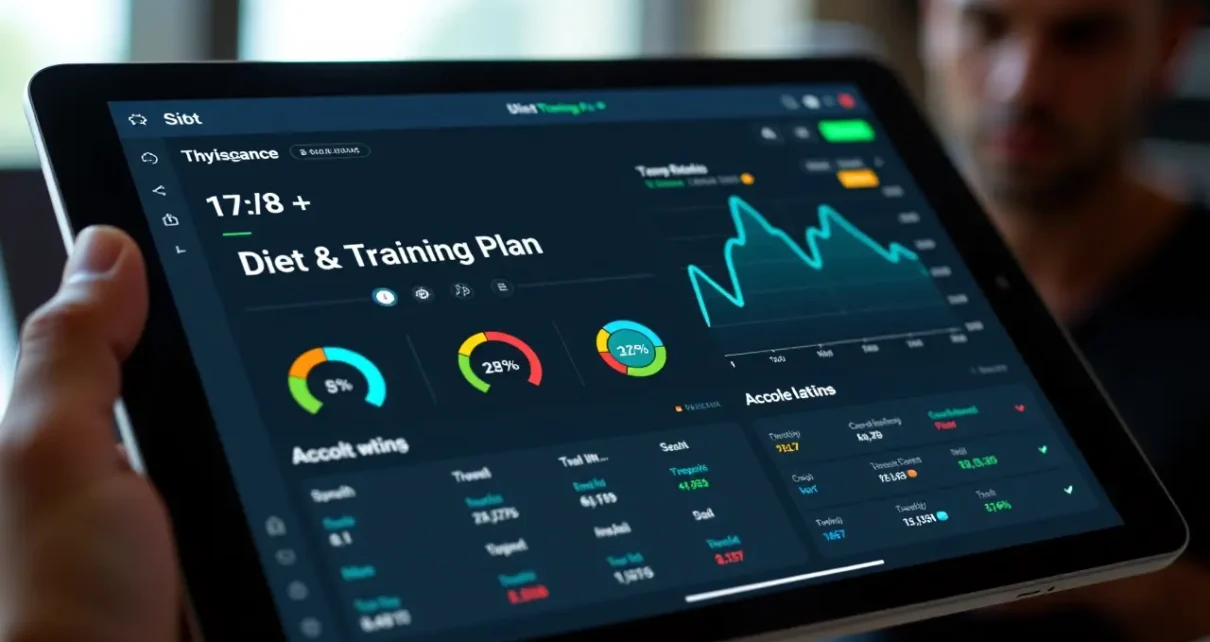 Fabryka Siły Kalkulator: Precyzyjne Narzędzie do Planowania Diety i Treningu 1 Użytkownik korzysta z cyfrowego interfejsu Fabryka Siły kalkulator, planując dietę i trening.