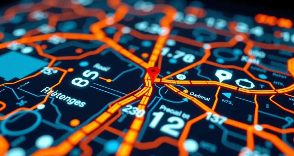 Interfejs online kalkulatora odległości km, precyzyjnie obliczający trasę i dystans podróży.