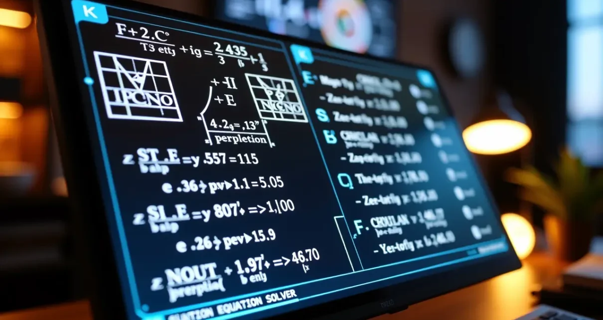 Kalkulator Układów Równań Online | Szybko, Precyzyjnie i Krok po Kroku 4 Nowoczesny kalkulator układów równań online, prezentujący szczegółowe rozwiązania krok po kroku z dużą precyzją.