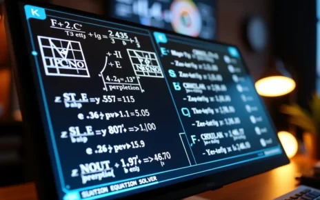 Kalkulator Układów Równań Online | Szybko, Precyzyjnie i Krok po Kroku 3 Nowoczesny kalkulator układów równań online, prezentujący szczegółowe rozwiązania krok po kroku z dużą precyzją.