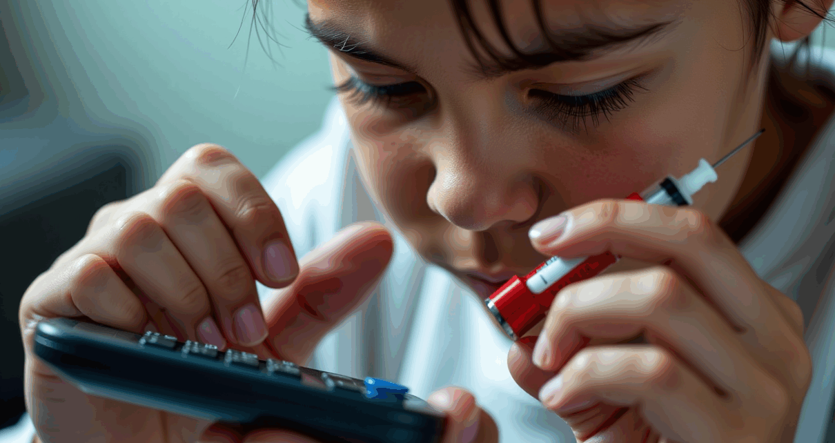 Rodzic oblicza dawkę syropu za pomocą kalkulatora syropu przeciwgorączkowego, dbając o bezpieczeństwo dziecka.