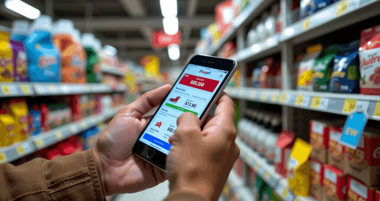 Smartfon z otwartą aplikacją Moja Biedronka, wyświetlający aktualne kupony Biedronki. Oszczędzaj łatwo.