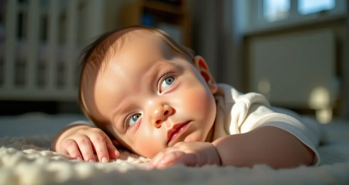 Dziecko na wadze, obok tablet z wykresem centylowym. Online kalkulator wagi niemowlaka do monitorowania rozwoju.