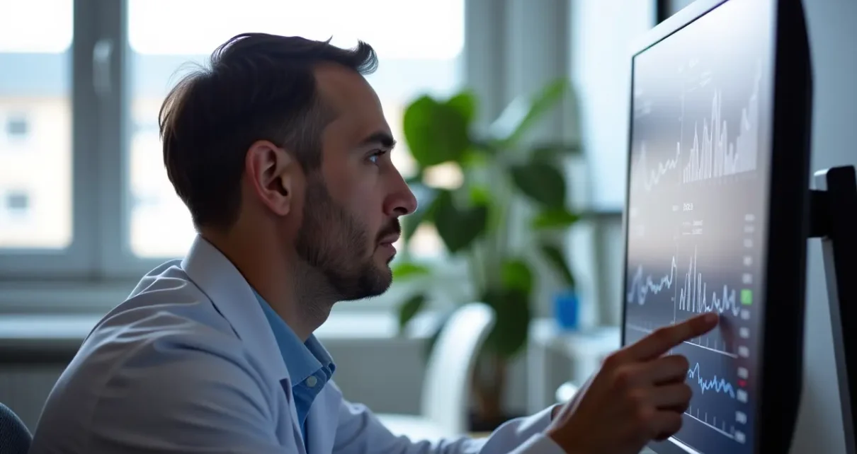 Kobieta używa kalkulator HOMA-IR online do obliczenia insulinooporności i zrozumienia wyników badań.