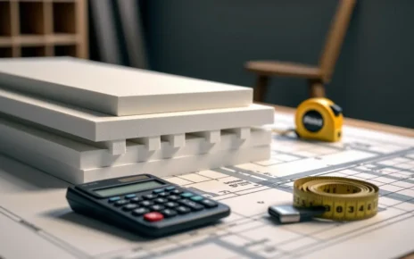 Nowoczesny kalkulator styropianu do ocieplenia domu, pomagający precyzyjnie obliczyć potrzebną ilość materiału.