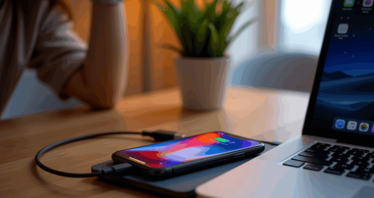 Jak Zrobić Kopię Zapasową iPhone'a na Komputerze PC - Kompletny Przewodnik po Iphone Backup to PC 1 iPhone podłączony do komputera PC, gotowy na bezpieczny iphone backup to pc danych.