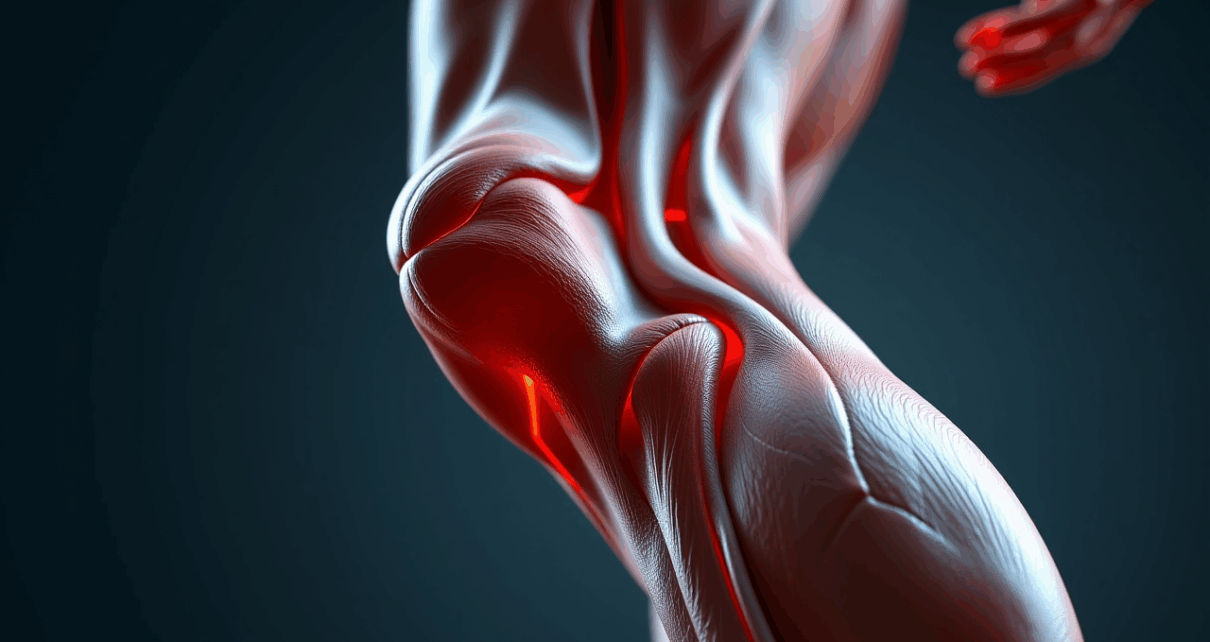 Ból pod kolanem z tyłu: Kompleksowy przewodnik po przyczynach, objawach i skutecznym leczeniu 1 Ilustracja anatomiczna przedstawiająca ból pod kolanem z tyłu, skupiająca się na przyczynach dolegliwości.