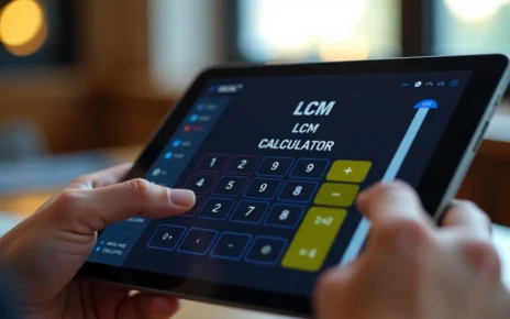 Interfejs kalkulatora najmniejszej wspólnej wielokrotności online pokazujący wyniki szybkiego obliczenia