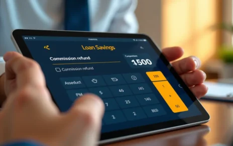 Kalkulator Sankcji Kredytu Darmowego | Oblicz Zwrot Prowizji i Oszczędź! 2 Interfejs kalkulatora sankcji kredytu darmowego wyświetlający obliczenia zwrotu prowizji i potencjalne oszczędności finansowe.