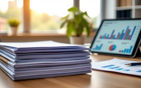 Wcześniejsza Spłata Kredytu Hipotecznego – Przewodnik: Koszty, Korzyści, Zwrot Prowizji 2 Kobieta analizuje dokumenty dotyczące wcześniejszej spłaty kredytu hipotecznego, oszczędzając pieniądze.