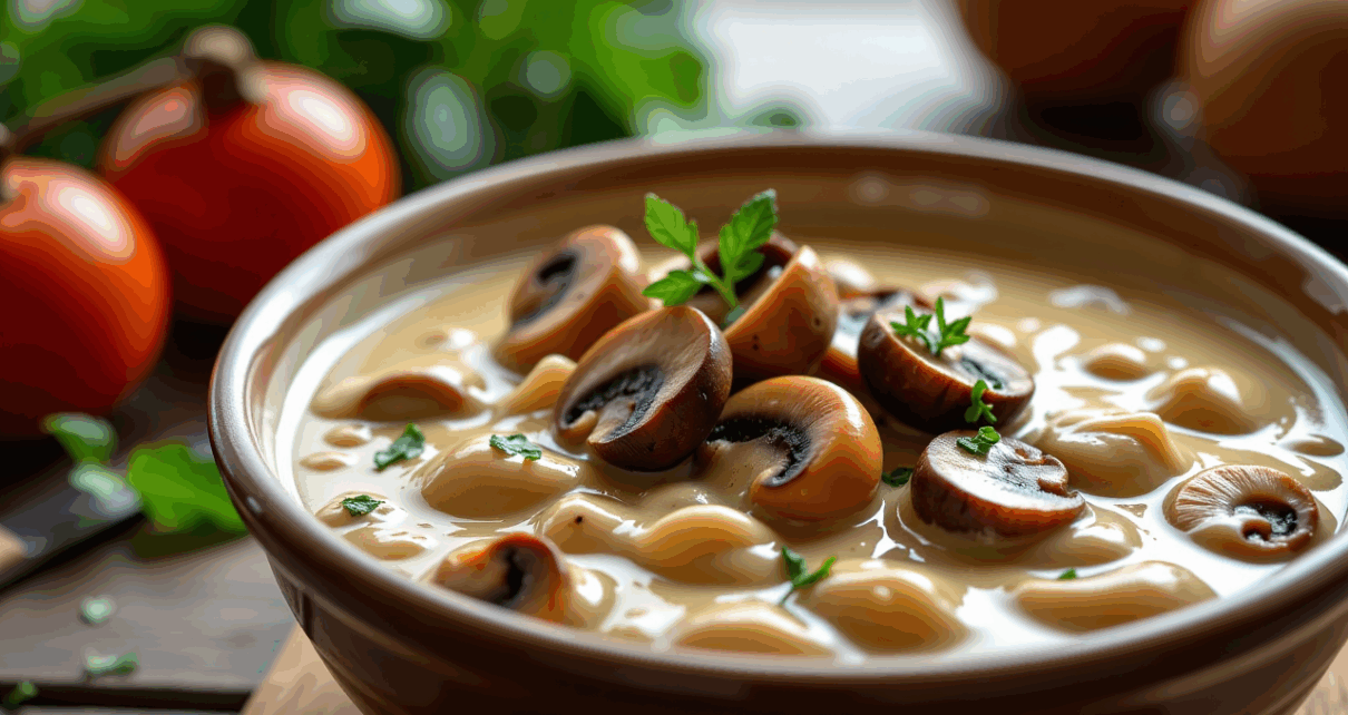 Aromatyczny kremowy sos grzybowy szybki przepis, idealny jako łatwy i ekspresowy dodatek do każdego dania.