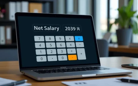 Kalkulator Płacy Netto 2024: Oblicz Wynagrodzenie 'Na Rękę' 2 Interaktywny kalkulator płacy netto 2024 na ekranie komputera, pokazujący wyliczenia wynagrodzenia brutto na rękę.