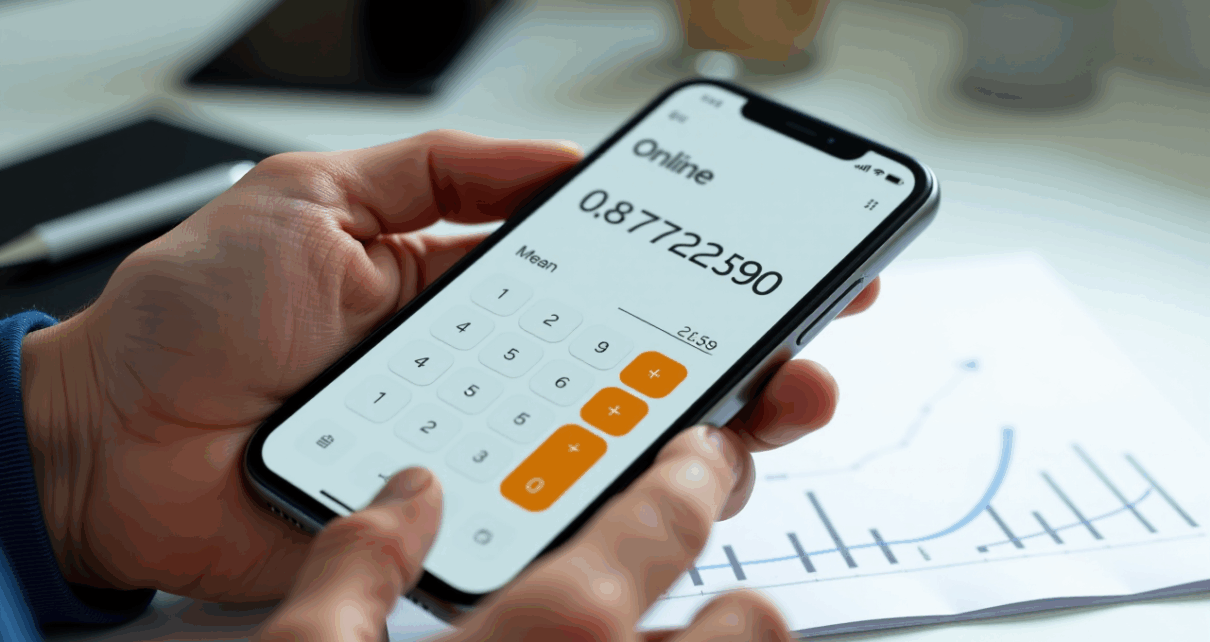 Kalkulator Średniej Arytmetycznej Online – Szybko i Dokładnie Oblicz Średnią 1 Nowoczesny kalkulator średniej arytmetycznej online prezentujący liczby i finalne wyniki obliczeń. Szybko i dokładnie oblicz średnią.