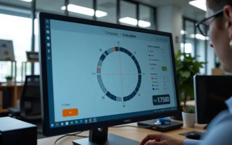 Interaktywny kalkulator pola koła online szybko oblicza pole oraz obwód okręgu.