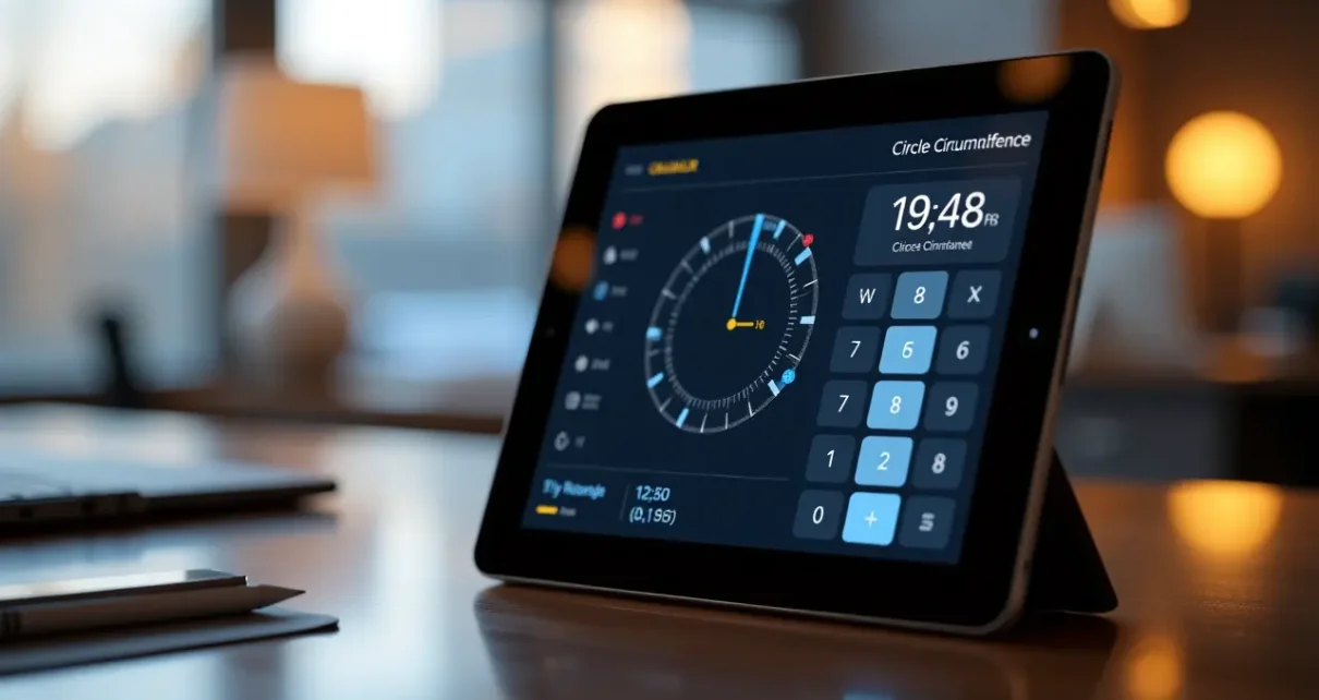 Kalkulator Obwodu Koła Online: Szybkie i Dokładne Obliczenia 1 Interfejs cyfrowego narzędzia do obliczania obwodu koła online, wyświetlający szybkie i dokładne wyniki.