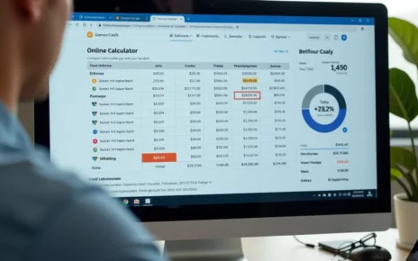 Darmowy Kalkulator Kredytowy Online: Oblicz Ratę, Koszt i Harmonogram Spłat 3 Interfejs darmowego kalkulatora kredytowego online wyświetlający szczegóły spłaty kredytu, w tym raty, koszty i harmonogram.