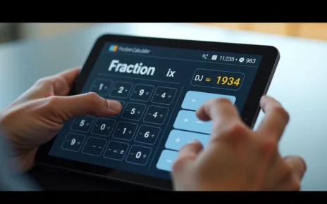 Kalkulator Ułamków Online: Szybkie Obliczenia Ułamków Zwykłych, Mieszanych i Dziesiętnych 1 Nowoczesny kalkulator ułamków online wyświetla wyniki obliczeń dla ułamków zwykłych, mieszanych oraz dziesiętnych, ułatwiając matematykę.