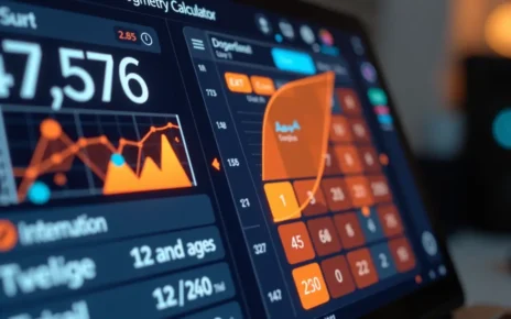 Kalkulator Przekątnej Prostokąta Online – Szybko Oblicz Długość 3 Nowoczesny kalkulator przekątnej prostokąta online, przedstawiający wzór i pola do wprowadzania danych.