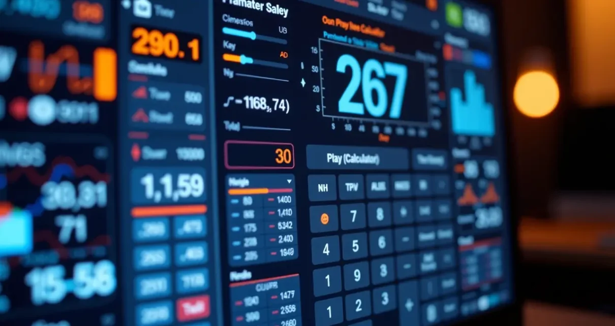 Ekran komputera wyświetlający interfejs zaawansowanego kalkulatora naukowego online do błyskawicznych obliczeń.