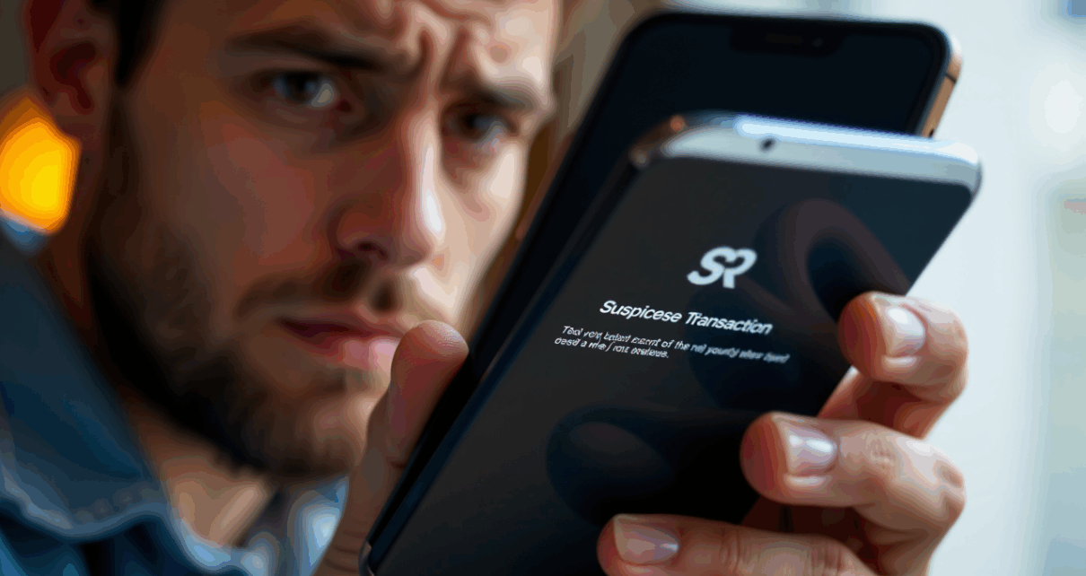 Ilustracja przedstawiająca telefon z Blikiem oraz symbole cyberbezpieczeństwa chroniące przed typowe oszustwa na Blika.