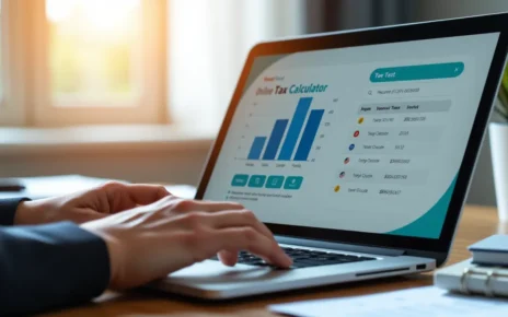 Kalkulator PIT 2023: Szybkie i Precyzyjne Rozliczenie Online 2 Cyfrowy interfejs online przedstawiający kalkulator PIT 2023 do szybkiego i precyzyjnego rozliczenia podatkowego.