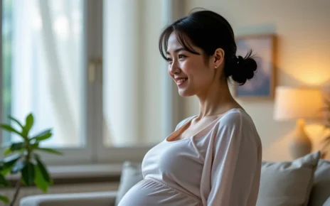 Kalkulator Tygodni Ciąży i Terminu Porodu Online – Oblicz Dokładnie! 3 Kobieta w ciąży używa kalkulatora tygodni ciąży na tablecie do sprawdzenia terminu porodu online.