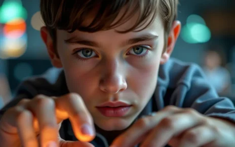 Ekran komputera prezentujący interaktywny kalkulator punktów rekrutacyjnych do technikum z wynikami symulacji.