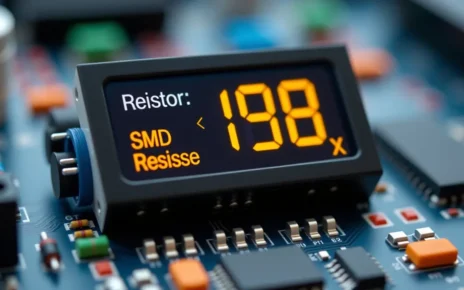 Interfejs prostego kalkulatora rezystorów online do obliczeń rezystancji, wyświetlający kody paskowe i dane SMD.