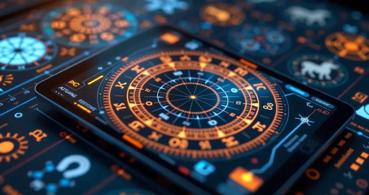 Interfejs kalkulatora ascendentu online pokazujący wschodzący znak zodiaku dla horoskopu urodzeniowego.