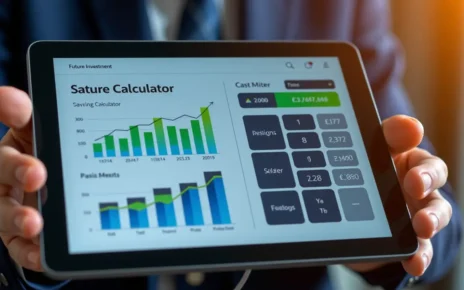 Kalkulator Oszczędności z Odsetkami: Symuluj Wzrost Swojego Kapitału i Zyski! 2 Interaktywny kalkulator oszczędności z odsetkami wyświetlający prognozy wzrostu kapitału na wykresie finansowym