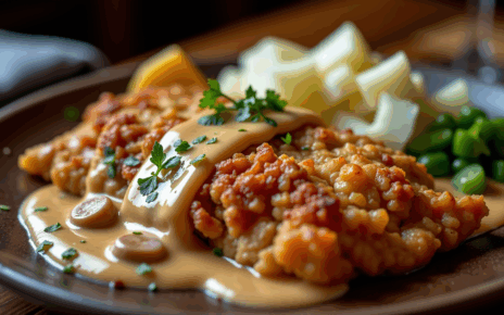 Schabowy z Sosem Pieczeniowym | Klasyczny Przepis na Idealny Polski Obiad 3 Klasyczny schabowy z sosem pieczeniowym, ziemniakami oraz świeżym koperkiem, gotowy do degustacji.