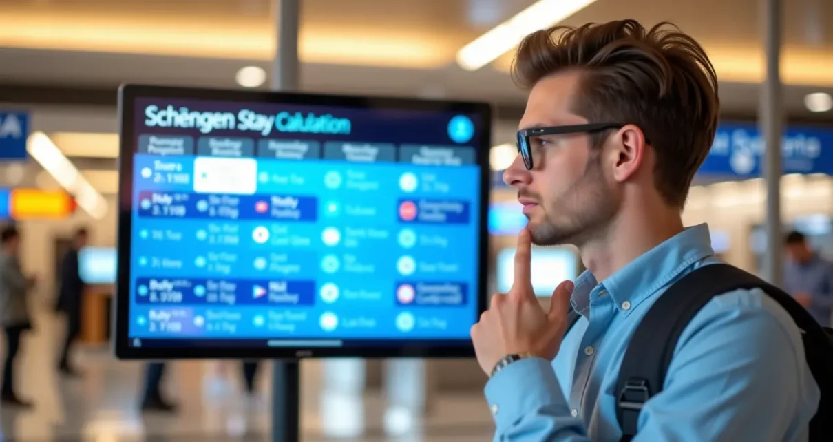 Interaktywny kalkulator dni Schengen pomagający w łatwym obliczaniu dopuszczalnego okresu pobytu 90/180.