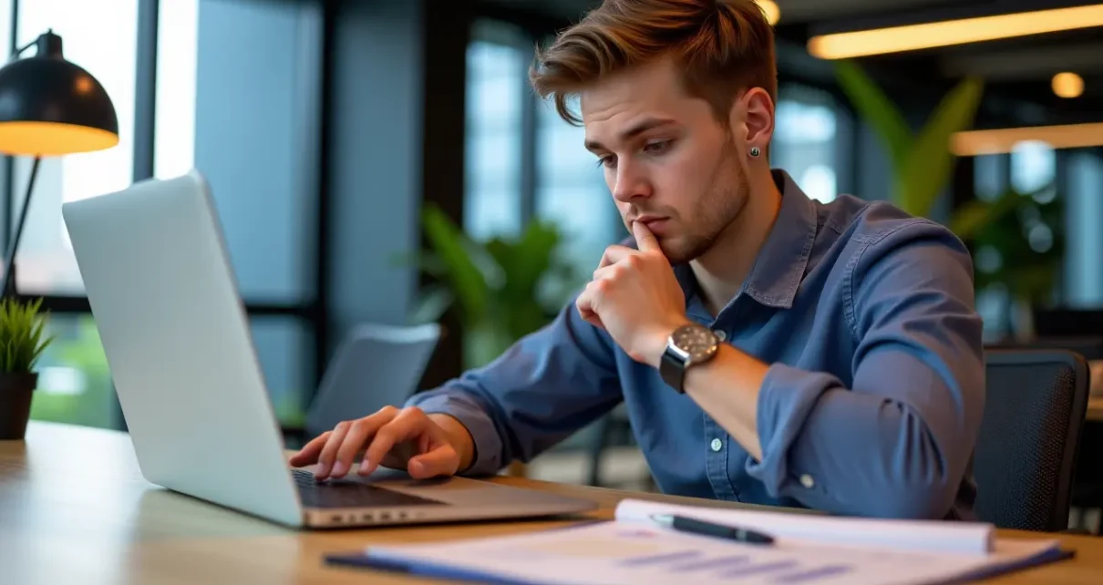 Cyfrowy interfejs prezentujący kalkulator kredytu na start firmy do obliczania kosztów i rat.