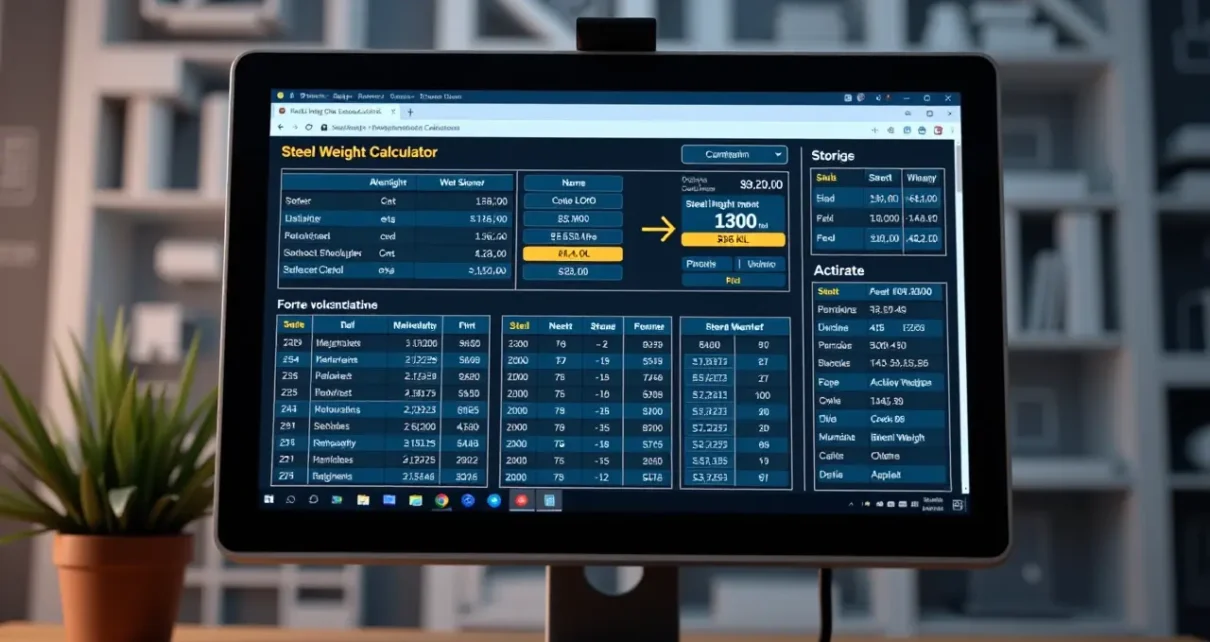 Kalkulator Wagi Stali Online – Szybkie Obliczanie Mas Konstrukcyjnych 1 Intuicyjny interfejs online kalkulatora wagi stali ułatwiający szybkie obliczanie mas elementów konstrukcyjnych.